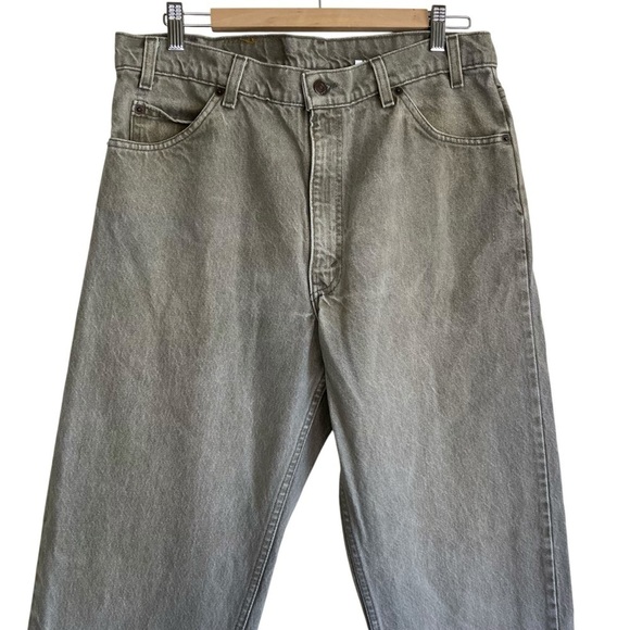 Vintage 90s Levi’s 550 Jeans Relaxed Fit Tapered Leg Faded Green Grey USA 36x32 - Picture 2 of 16